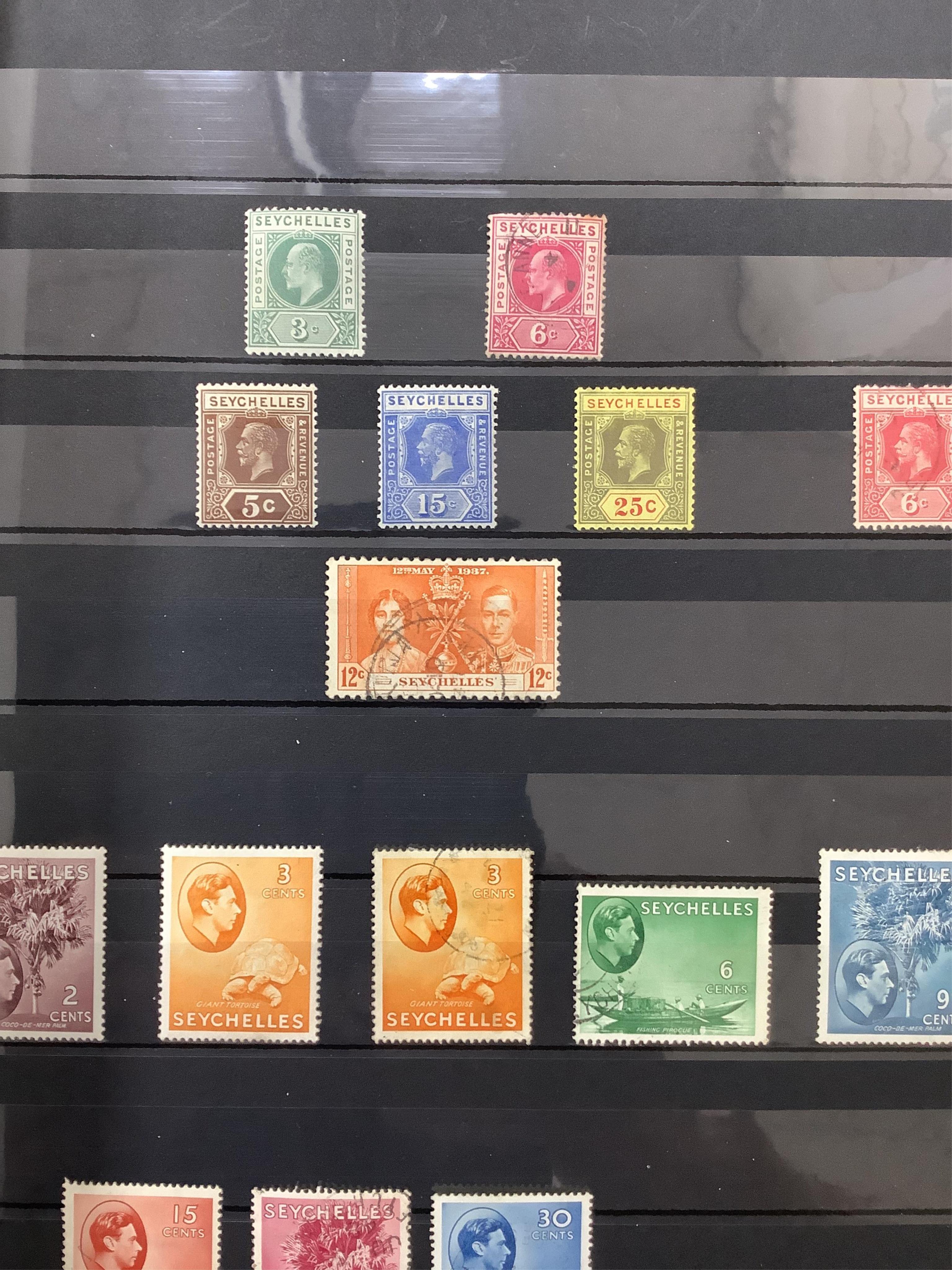 Three albums of stamps, Falklands to Gold Coast, North Rhodesia to St Helena and St Lucia to Z
